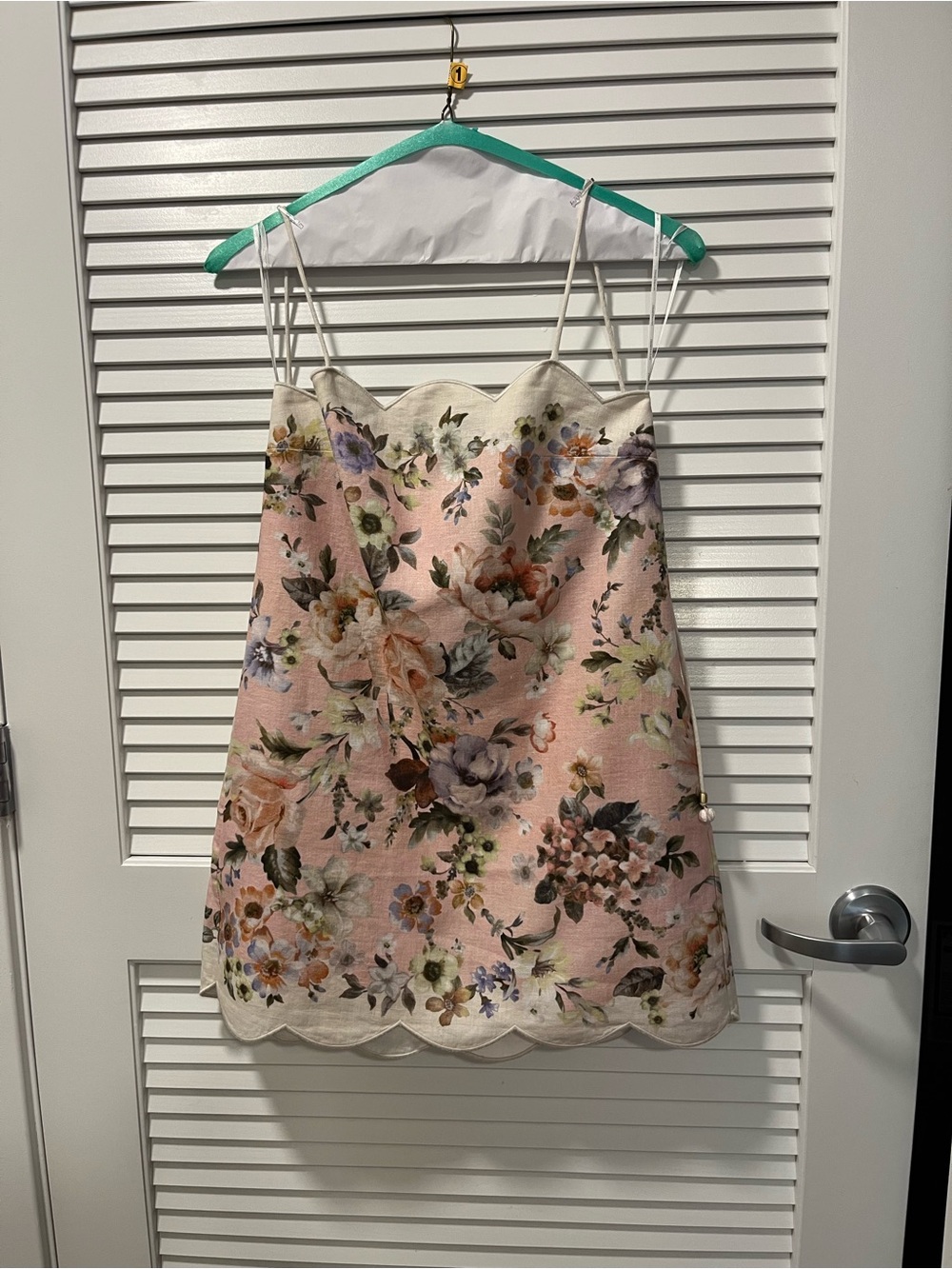 Zimmermann Pink Floral Scallop-Trim Mini Dress - Size 1 - Picture 6 of 11